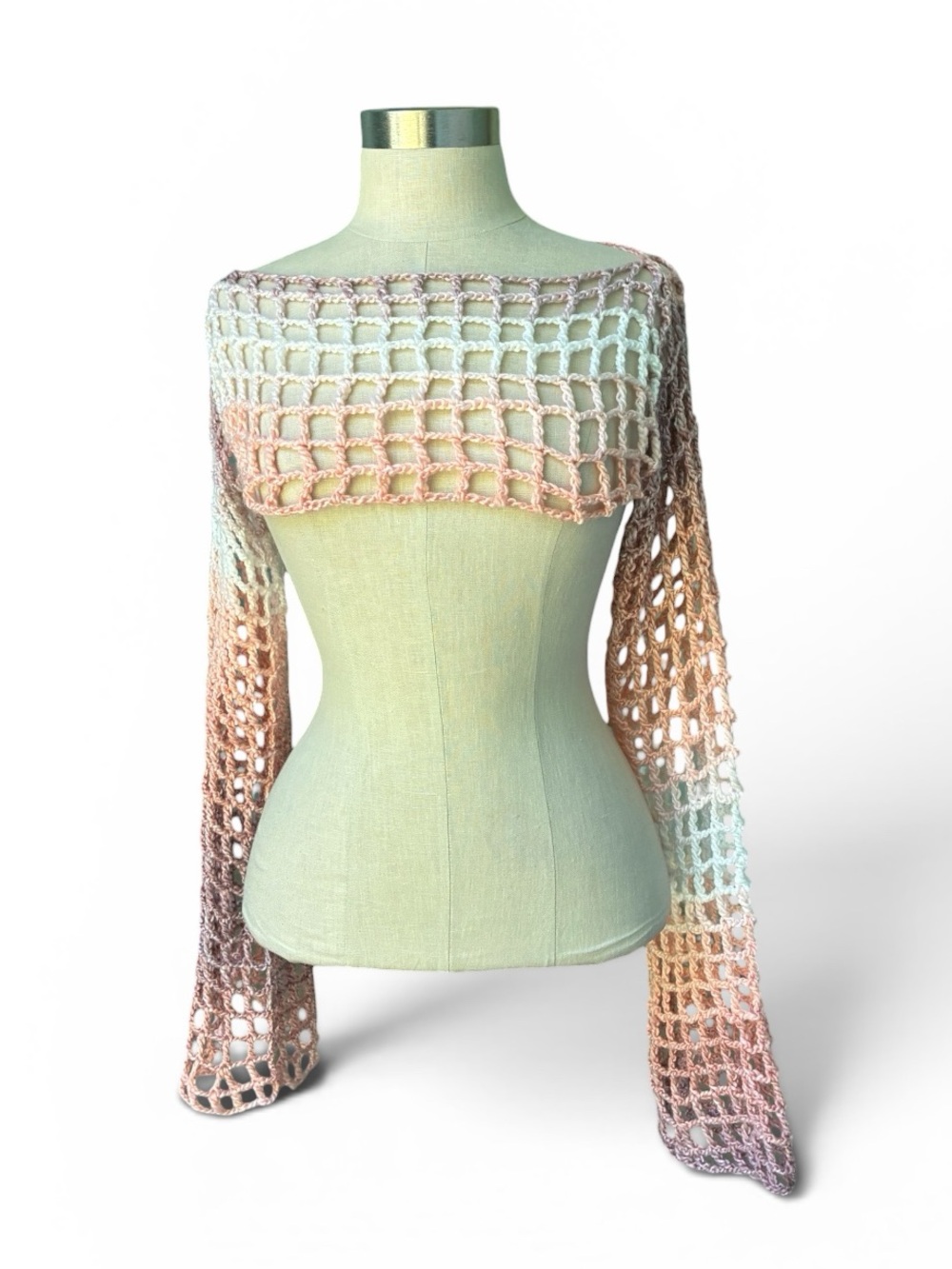 Crochet mesh bolero